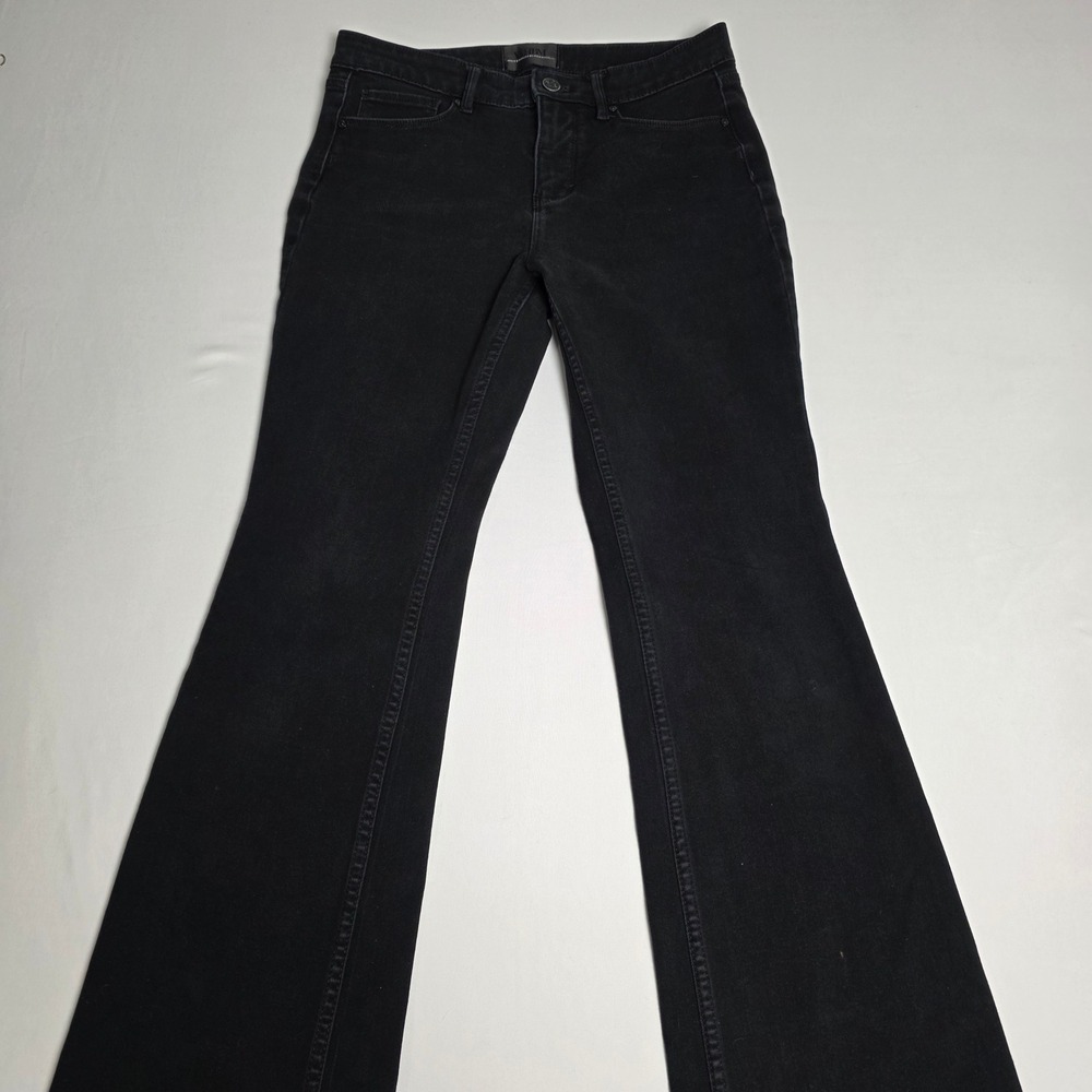 White House Black Market Skinny Flare Jeans Women 6 Black High Rise Sculpt Denim
